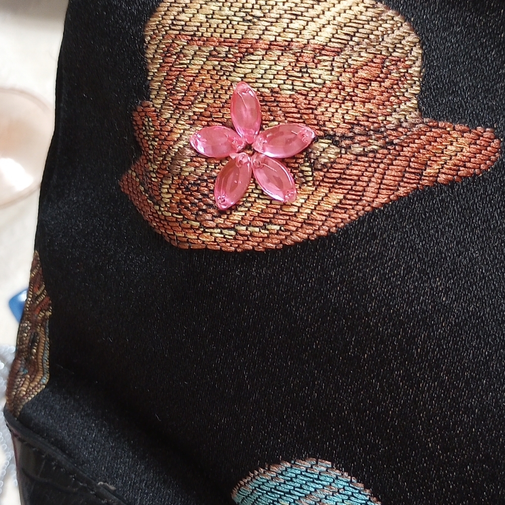 Vintage Embellished Fabric Handbag - Picture 5 of 17